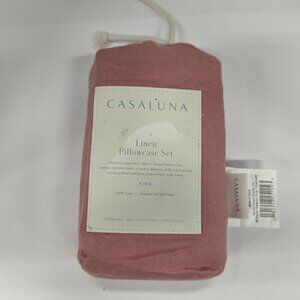 Casaluna 100% Linen King Pillowcase Set – 2 Pack, Washed Soft, 20”x41”, Rose